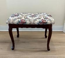 BENCH (Cherrywood with Brocade Design Seat Cushion)