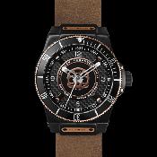 Hydrogen Sportivo Black Brown Leather Rose Gold Watch