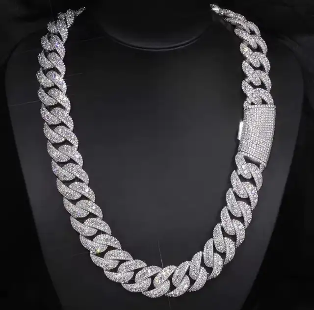 22MM Iced Out Prong Cuban Link Chain
