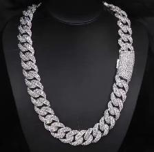 22MM Iced Out Prong Cuban Link Chain