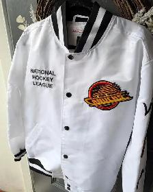 Mitchell & Ness Canucks Satin Bomber – Large – Flying Skate Logo