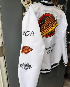 Mitchell & Ness Canucks Satin Bomber – Large – Flying Skate Logo - Photo 4
