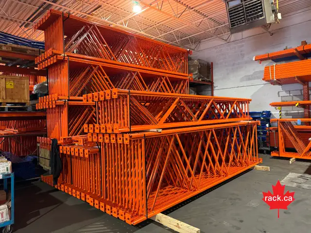 Bolted pallet racking frames in stock. 6’, 8’, 10, 12’, 14’ and