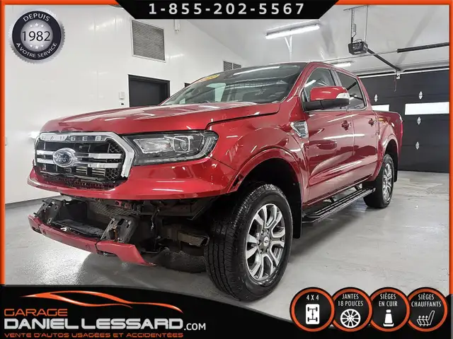 FORD RANGER LARIAT CREW 4 X 4 2020, BTE DE 5 PIEDS, CUIR, CAMERA