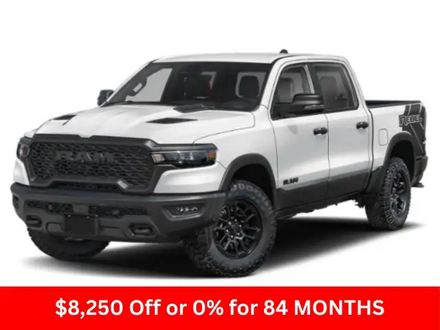 2026 Ram 1500 Rebel Crew 4x4, 10YR/160K WARRANTY