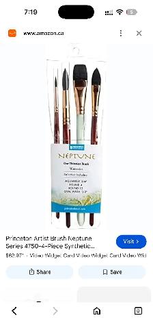 Princeton Neptune 4750 Watercolor Brush Set 4pc – Sealed