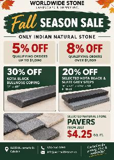 WORLDWIDE STONE — FALL SEASON SALE!