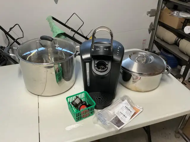 Keurig and stock pots