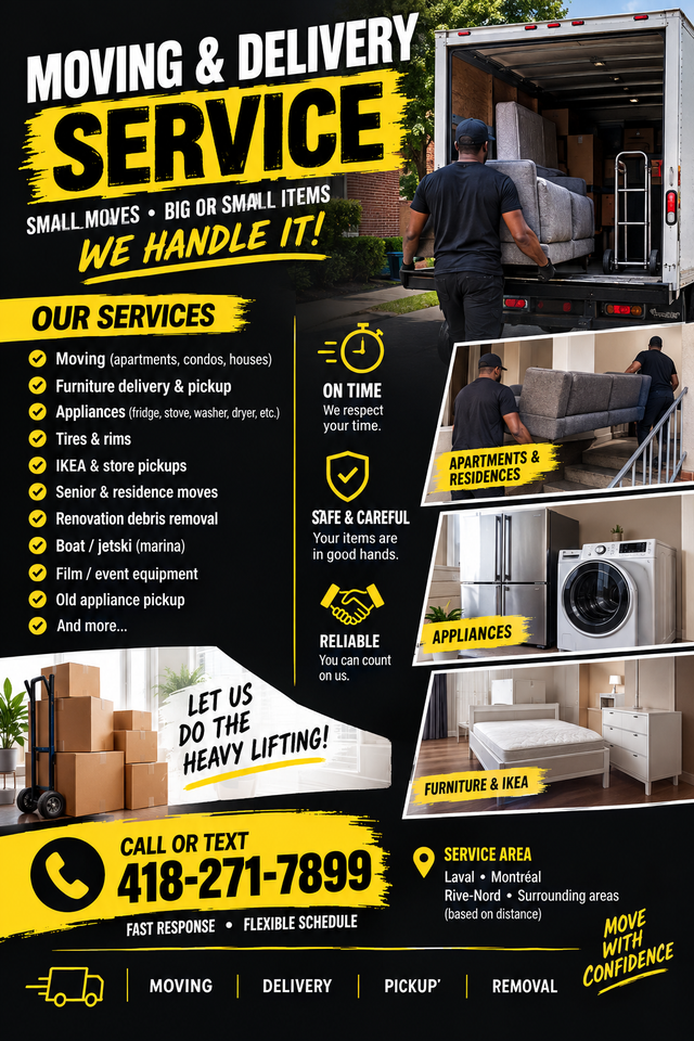 Moving  Apartments & Furniture Delivery