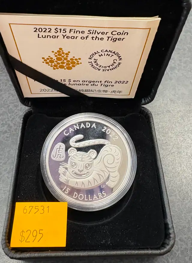 2022 Lunar Year of the Tiger Fine ( .999 ) Silver Coin in Box
