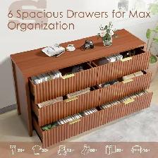 6-Drawer Fluted Front Dresser  & Anti-Tip Safety Special $199
