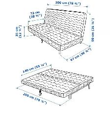 FREE DELIVERY Ikea Nyhamn 3 Seater Futon Sofabed Pullout Sofa - Photo 10