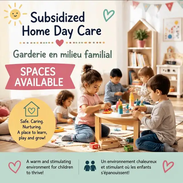 RECHERCHE Espace pour service de garde en milieu familial