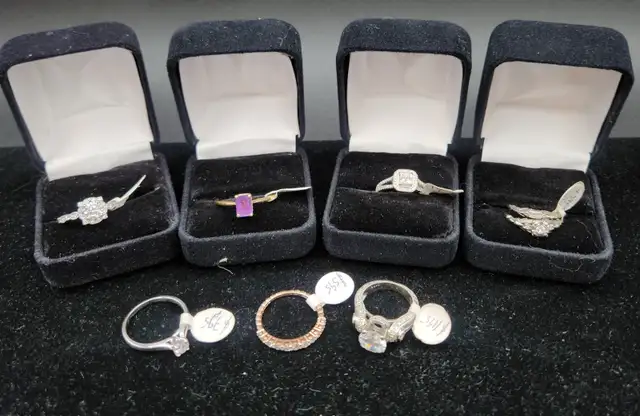 18k White / Yellow Gold Rings with Diamonds, Amethyst