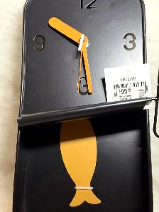 Sardine Tin Pendulum Wall Clock - Black Metal - New w/ Tags - Photo 3