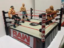 WWE RAW WRESTLING RING & 4 wrestlers for sale
