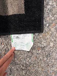 Free delivery used Black and Grey Floral Area Rug - Photo 10