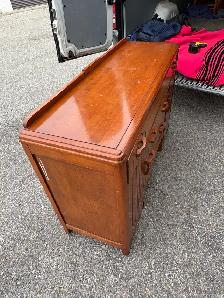 Free delivery used Vintage Art Deco Wooden Sideboard - Photo 2