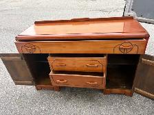 Free delivery used Vintage Art Deco Wooden Sideboard - Photo 10