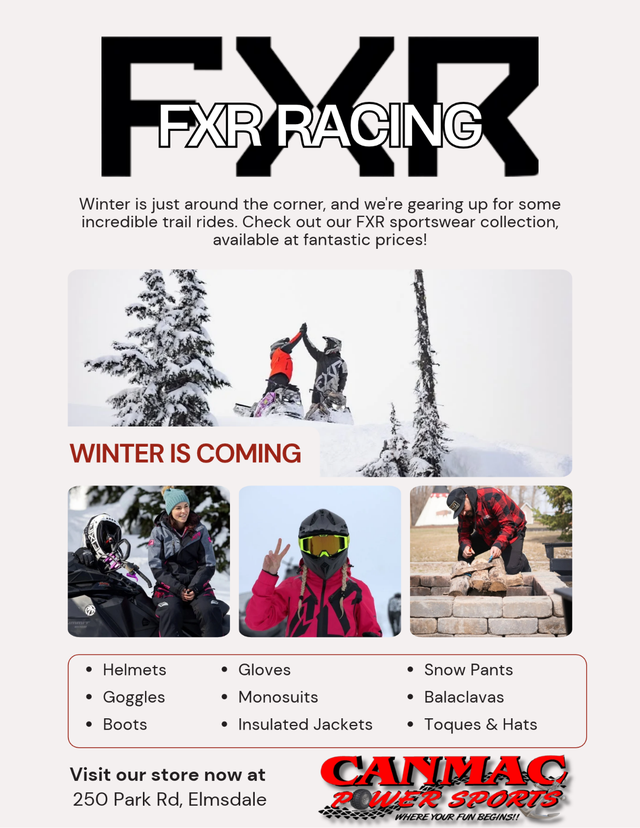 Check out Canmac's FXR collection, available at fantastic price!