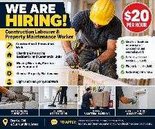 Construction Laborer & Property Maintenance Worker – $20/hr