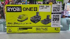 Ryobi One   4Ah & 2Ah Battery   Charger Combo Kit