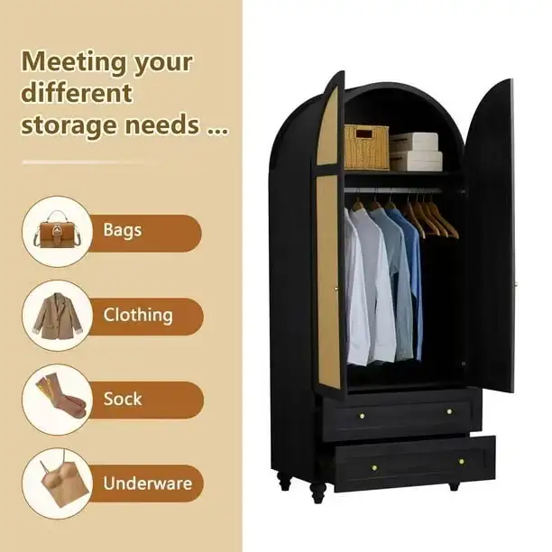 Brand New 2-Door Arch Wardrobe Special Selling at $199