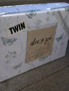 Alex and Zoe Twin Sheet Set - 100% Cotton - Butterfly - Photo 2