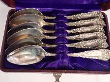 Cased Sterling Silver Spoons and Pewter Bell Ornament - Photo 2