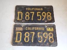 Vintage California License Plates