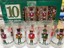 Vintage Libbey Nutcracker Christmas Drink Glasses, Set of 10 in