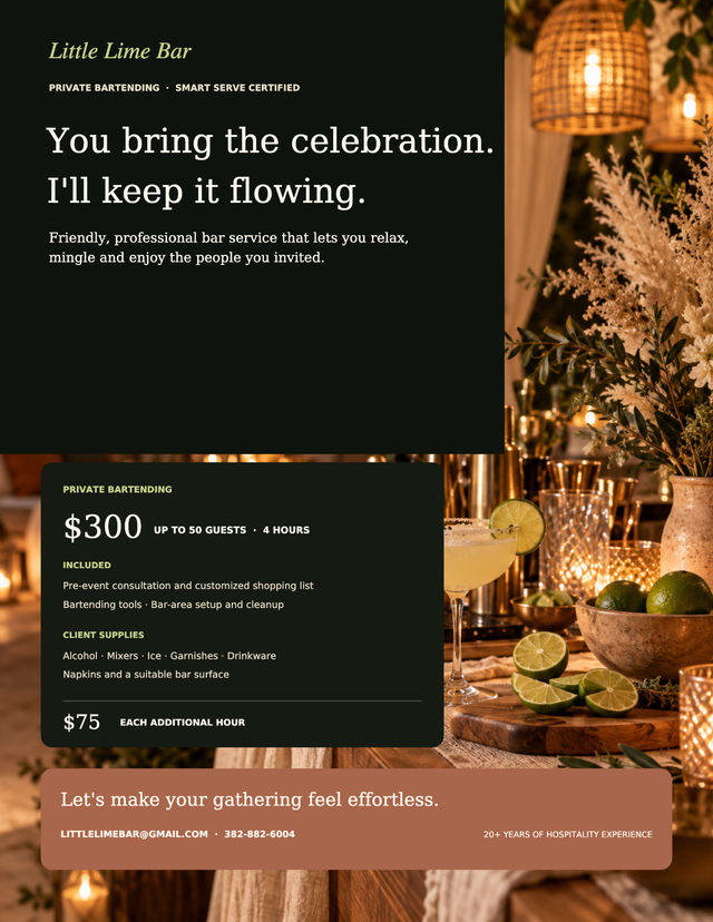 Private Bartender for Your Next Celebration