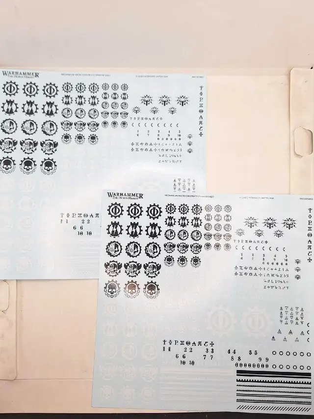 Warhammer 30k 40k Horus Heresy Mechanicum Large Transfer Sheets