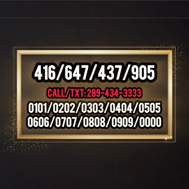 416/647/437/905 Premium Phone Numbers Memorable Vip Phone Number