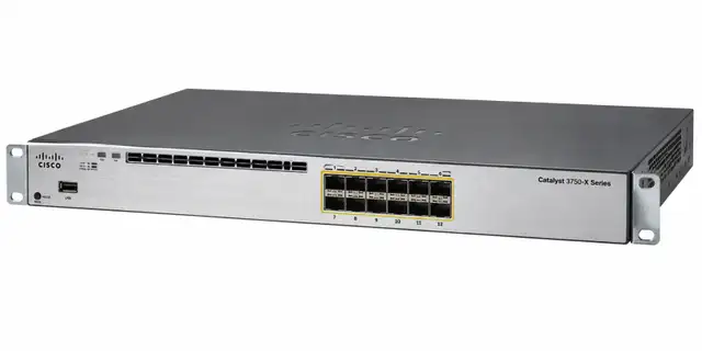 NEW Cisco Catalyst WS-C3750X-12S-E 12-Port Gigabit SFP Switch
