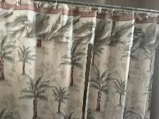 cadre avec palmiers  avec rideaux de douche - Photo 4