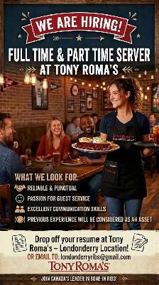 Full time or Part time server