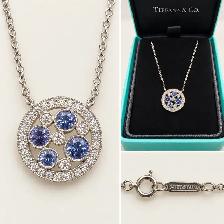 Tiffany&Co Cobblestone , Sapphire and Diamonds Platinum Necklace