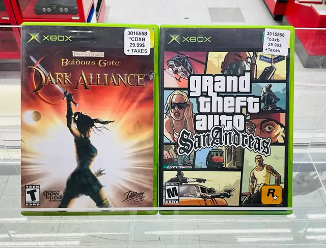 jeux pour Xbox première génération à 30$ chaques