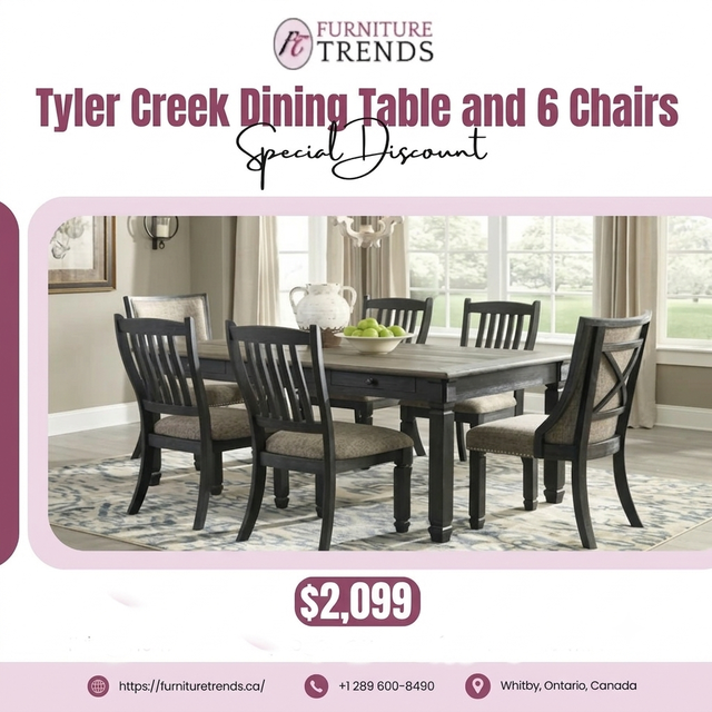 Elegant Dining Table and 6 Chairs