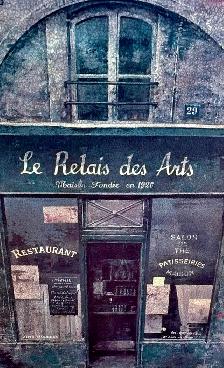 Large Wood Framed Print "Le Relais des Arts" (Chiu Tak Hak) - Photo 2