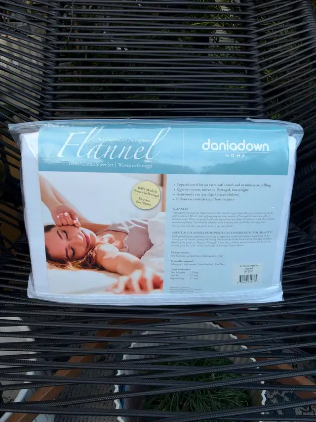 Daniadown Portuguese Flannel Sheet Set Queen - New Sealed