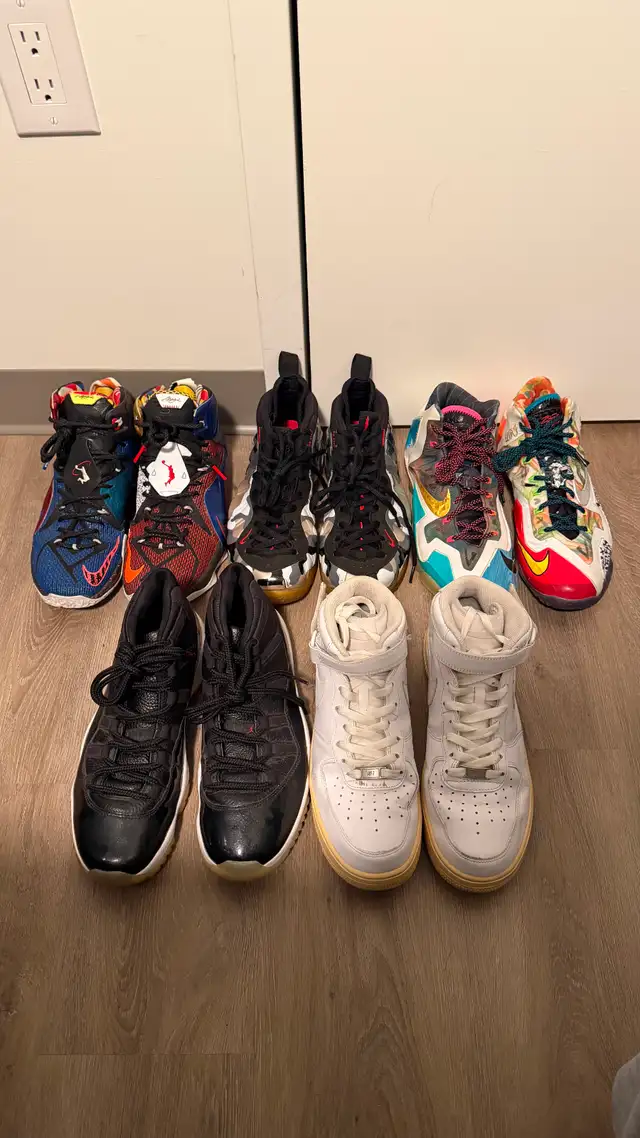 Ends 10/30 - Sneakers Sz 9 - LeBron 11/12 What The, AJ11 72-10
