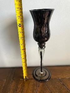 Tall black glass candle holder - Photo 4