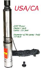 Used 220V Submersible Deep Well water Pump  131ft Wire 144002 - Photo 3