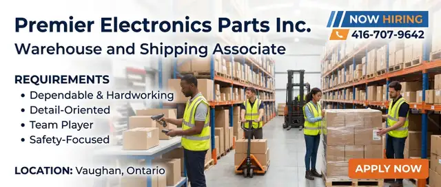 Hiring Warehouse and Shipping Associate