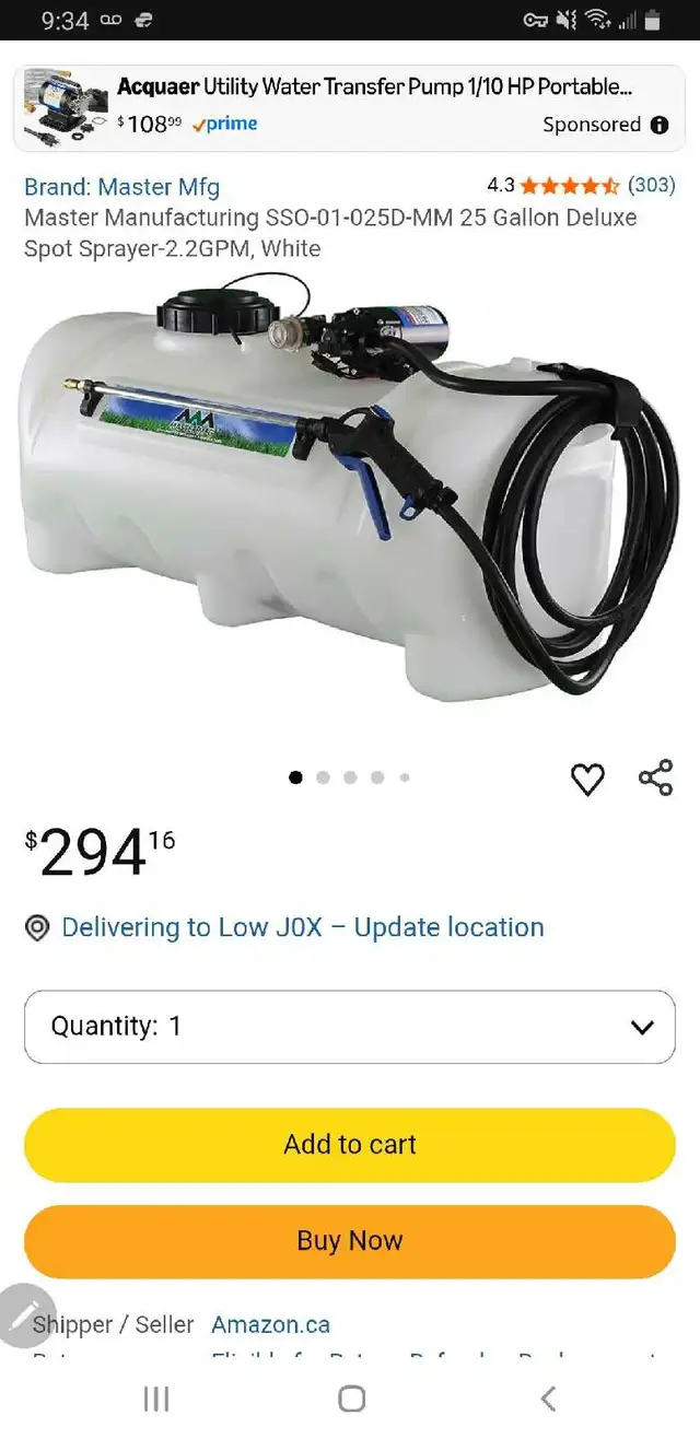 Master Manufacturing 25 Gallon Deluxe Spot Spray