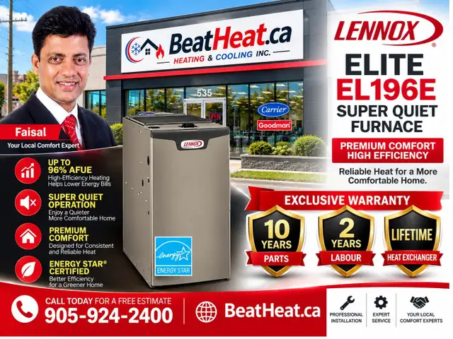 LENNOX 96% HIGH EFFICIENCY FURNACE WITH INSTALLATION FROM $2599