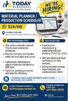 Material Planner/Production Scheduler