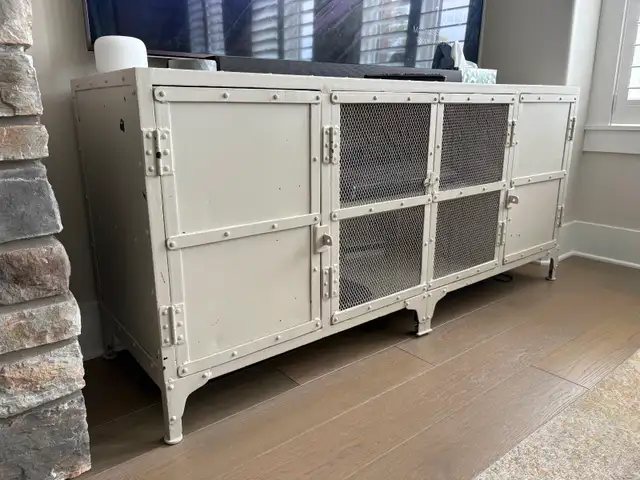 RESTORATION HARDWARE Industrial Style Iron Media Unit FOR SALE